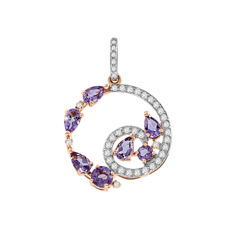 Anhänger mit Amethysten und Zirkonia Bild 1