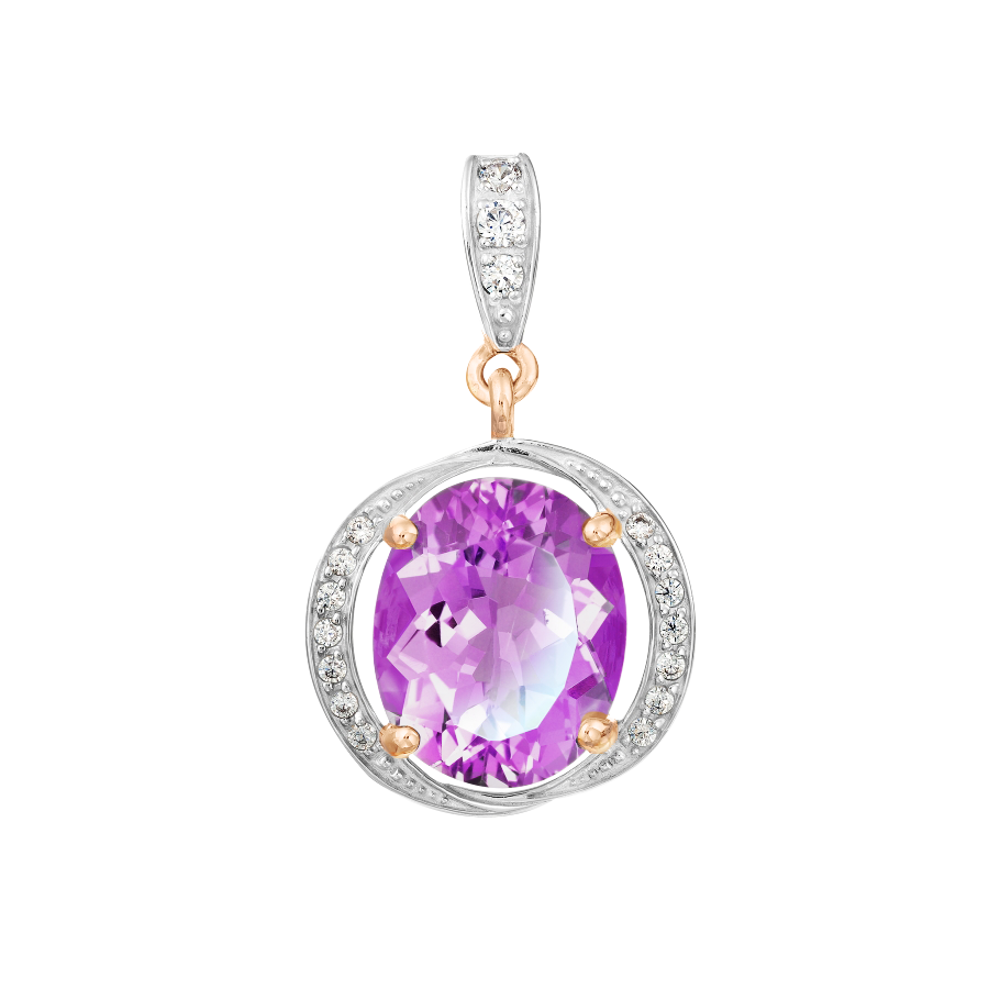 Anhänger mit Zirkonia und Amethyst Bild 1