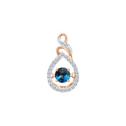 Anhänger mit London blue Topas und Zirkonia Bild 1