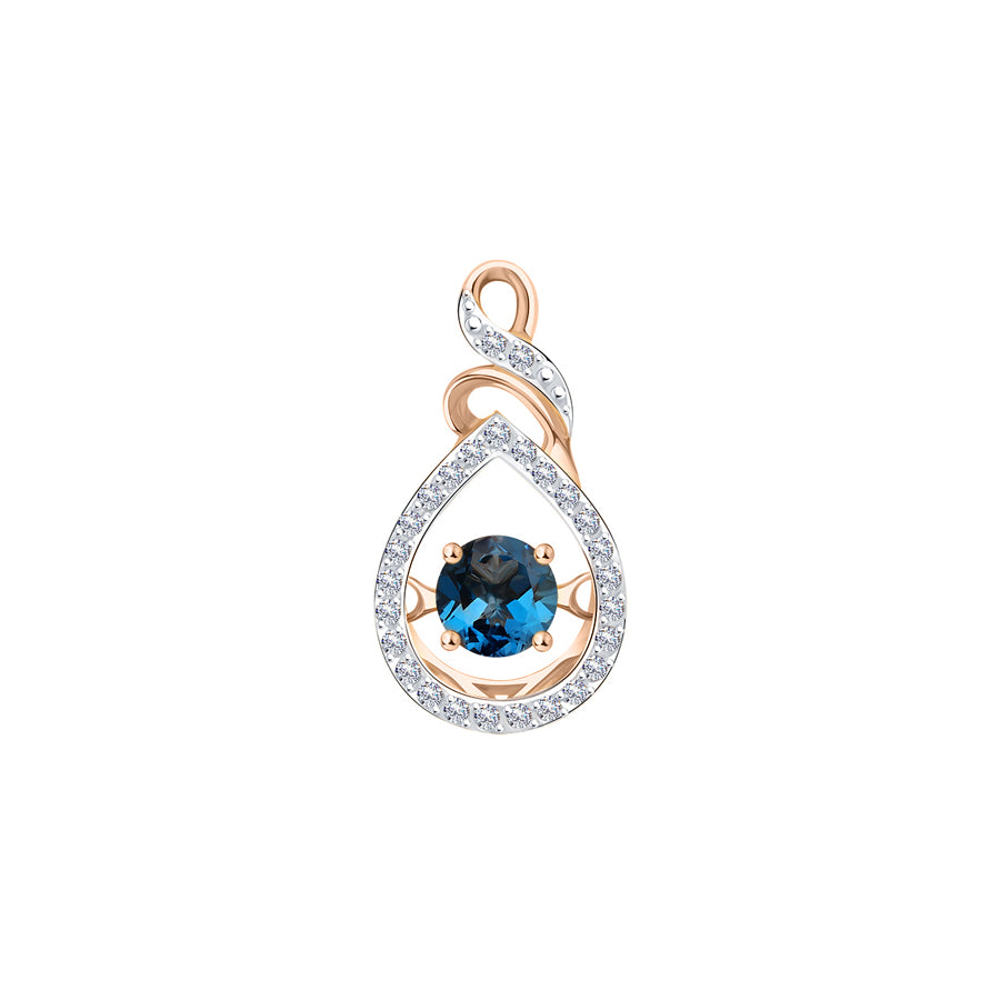 Anhänger mit London blue Topas und Zirkonia Bild 1