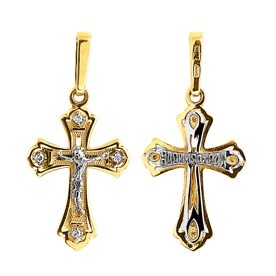 Anhänger – Kreuz mit Zirkonia Bild 1