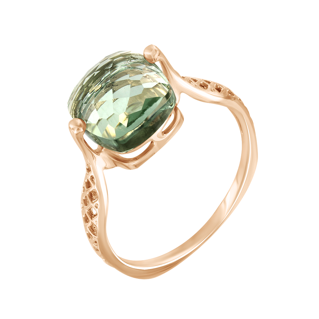 Damenring mit grünem Amethyst Bild 1
