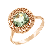 Damenring mit grünem Amethyst Bild 1