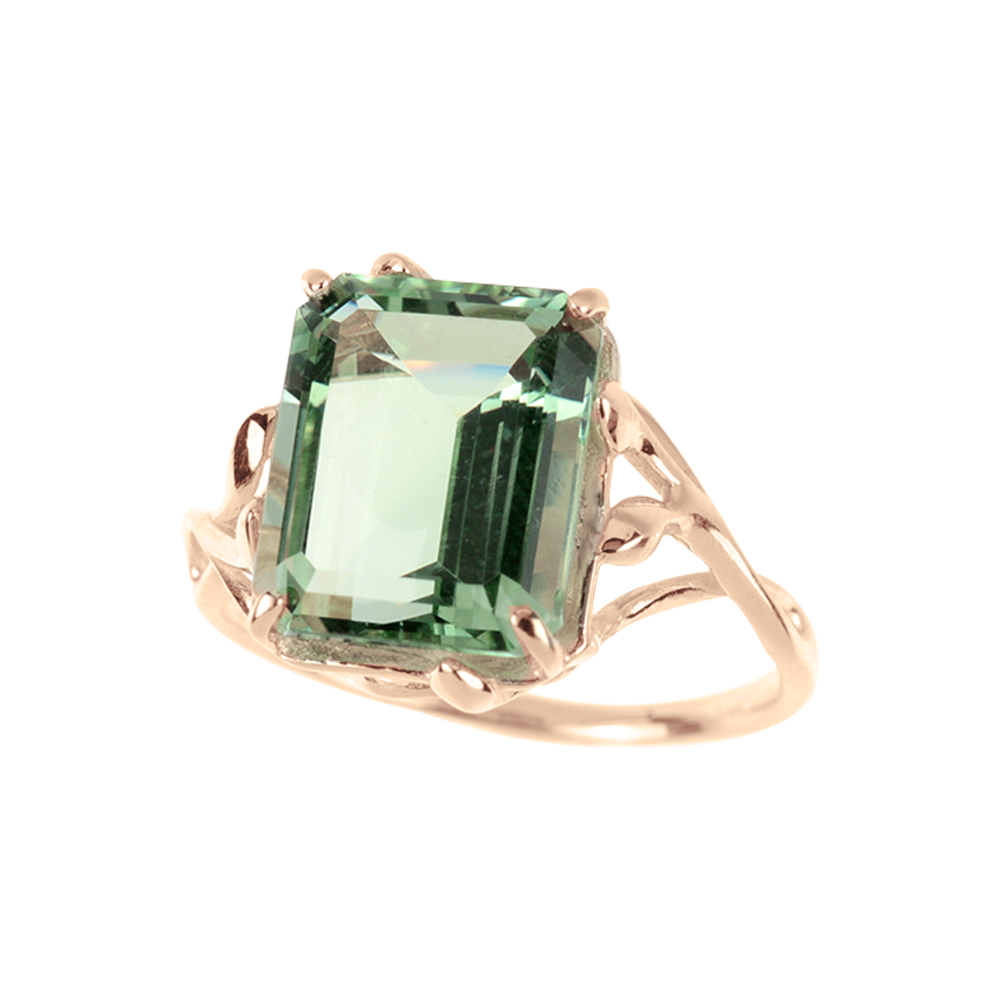 Damenring mit grünem Amethyst Bild 1