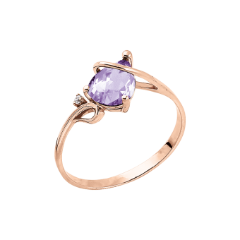 Damenring mit Amethyst, zirkonia 