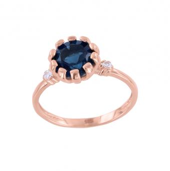 Damenring mit blue Topas 