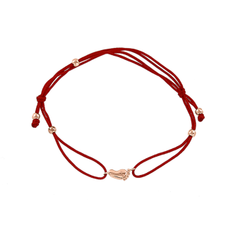 "Baby Fuß" Armband Gold - Rot 
