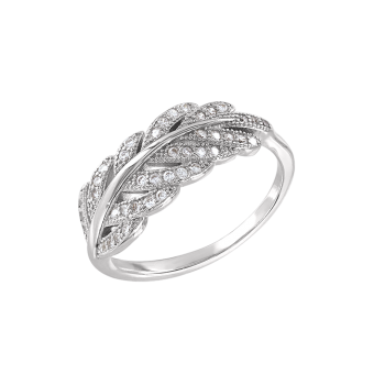 Damenring mit Zirkonia "Blatt" 
