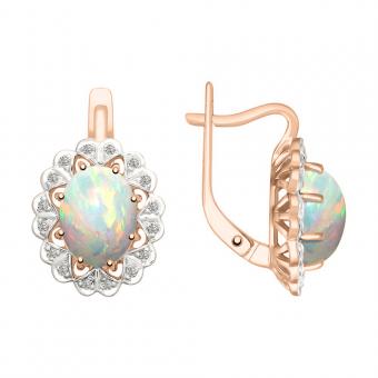 Ohrhänger mit Opal und Brillanten 