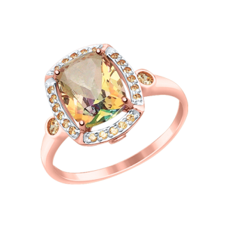 Damenring mit Swarovski Zirkonia und Topas Swarovski 
