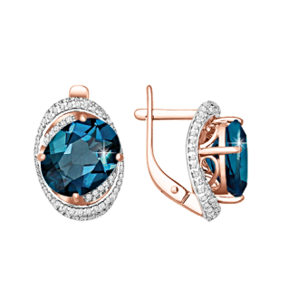 Ohrhänger mit London blue Topas und Zirkonia 