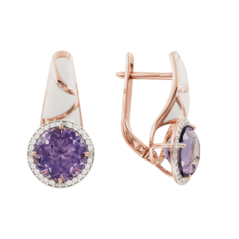 Ohrhänger mit Amethyst und Zirkonia 