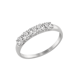 Weißgold Damenring mit Swarovski Zirkonia 