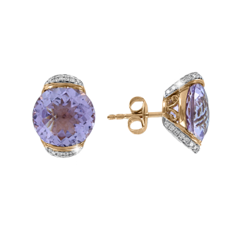 Ohrstecker mit Brillanten und Amethyst 
