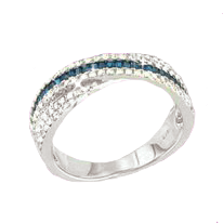 Damenring mit Saphir und Brillanten 