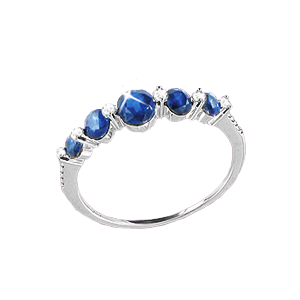 Damenring mit Saphir und Brillanten 