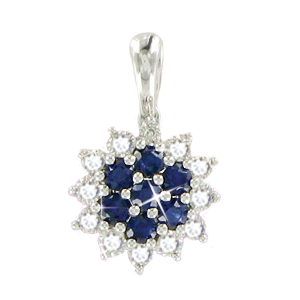 Anhänger mit Brillanten und Saphir 