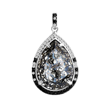 Подвеска  с черными и белыми фианитами, Swarovski Zirkonia 