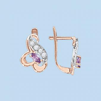 Ohrhänger mit Amethyst und Zirkonia 