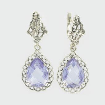 Ohrhänger mit Amethyst und Zirkonia 