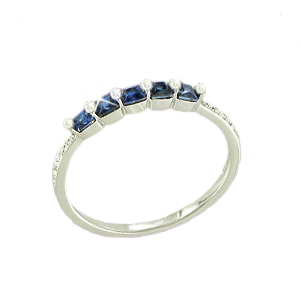 Damenring mit Saphir und Brillanten 