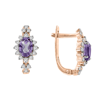 Ohrhänger mit Amethyst und Zirkonia 