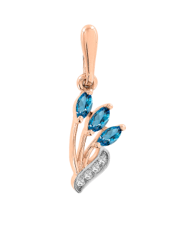 Anhänger mit blauem Topas und Zirkonia 