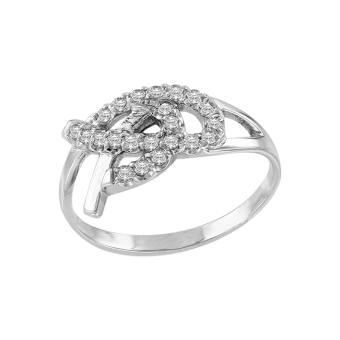Weißgold Damenring mit Zirkonia 