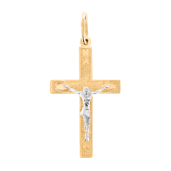 Gelb-/Weißgold Kreuz 